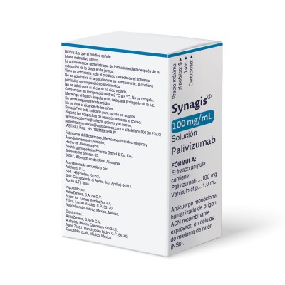 Synagis® 100 mg/mL Caja con 1 Frasco Ámpula con 1.0 mL Rx3