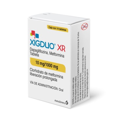 Xigduo XR ® 10 mg/1000 mg Caja con 14 Tabletas Xigduo XR ® 10 mg/1000 mg Caja con 14 Tabletas