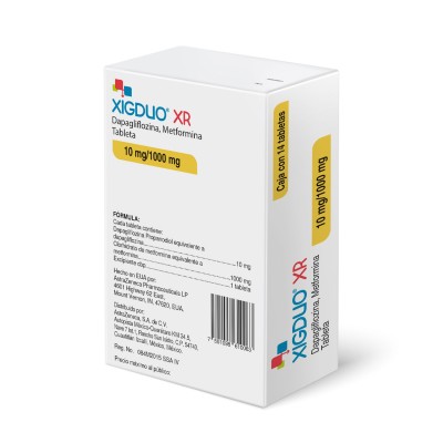 Xigduo XR ® 10 mg/1000 mg Caja con 14 Tabletas Xigduo XR ® 10 mg/1000 mg Caja con 14 Tabletas