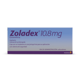 Zoladex® 10.8 mg Caja con un Implante en una Jeringa