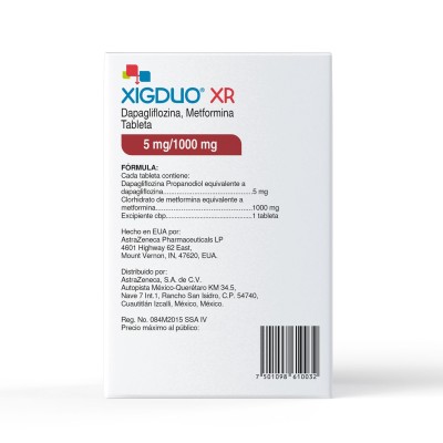 Xigduo ® XR 5 mg/1000 mg Caja con 28 Tabletas