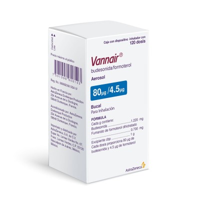 Vannair® 80 mg/4.5 mg Inhalador con 120 Dosis Vannair® 80 mg/4.5 mg Inhalador con 120 Dosis