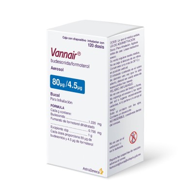 Vannair® 80 mg/4.5 mg Inhalador con 120 Dosis Vannair® 80 mg/4.5 mg Inhalador con 120 Dosis